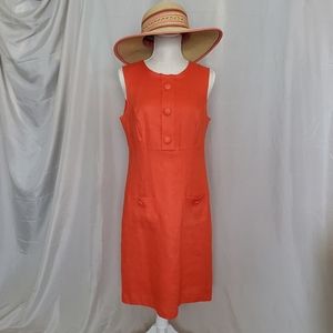 Coral shift dress